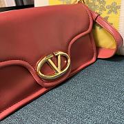 Fortok Valentino Garavani VLogo 1960 Nappa Leather Shoulder Bag Burgundy 26x13x9cm  - 2