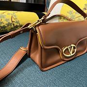 Fortok Valentino Garavani VLogo 1960 Nappa Leather Shoulder Bag Brown 26x13x9cm  - 6