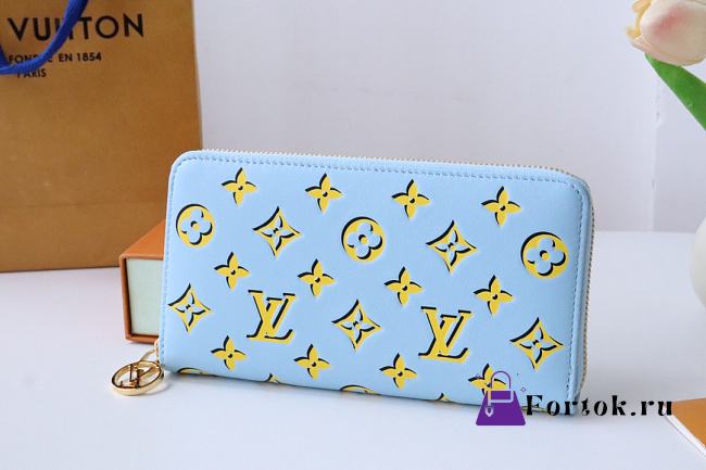Fortok Louis Vuitton Zippy Wallet Blue M83688 19x10x2cm - 1