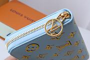 Fortok Louis Vuitton Zippy Wallet Blue M83688 19x10x2cm - 6