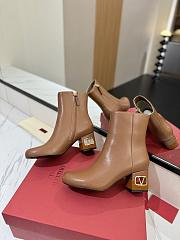 Fortok Valentino Heritage Ankle Boot 60mm In Brown Calfskin Leather - 4