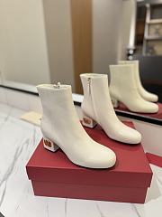 Fortok Valentino Heritage Ankle Boot 60mm In White Calfskin Leather - 1