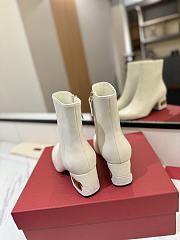 Fortok Valentino Heritage Ankle Boot 60mm In White Calfskin Leather - 4