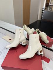 Fortok Valentino Heritage Ankle Boot 60mm In White Calfskin Leather - 3