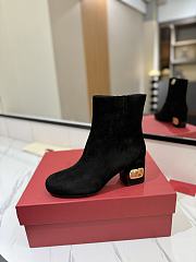 Fortok Valentino Heritage Ankle Boot 60mm In Black Suede Leather - 2