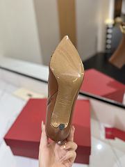 Fortok Valentino Garavani Rockstud Pointed Toe Brown Leather Ankle Boot - 3