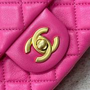 Fortok Chanel Flap Bag With Ball On Strap Pink 20x13x7cm - 4
