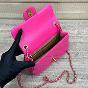 Fortok Chanel Flap Bag With Ball On Strap Pink 20x13x7cm - 2