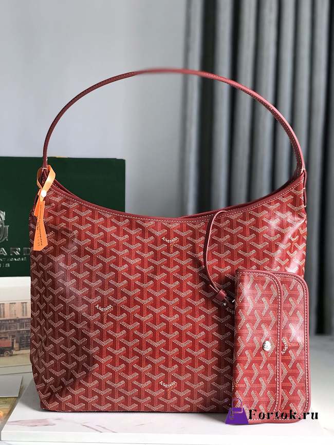 Fortok Goyard Hobo Bohème Hobo Bag Red 42×27×15cm - 1