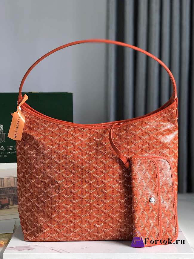 Fortok Goyard Hobo Bohème Hobo Bag Orange 42×27×15cm - 1