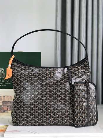 Fortok Goyard Hobo Bohème Hobo Bag Black 42×27×15cm