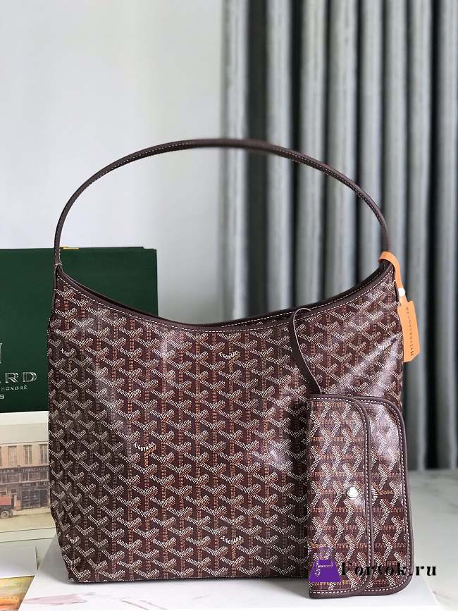 Fortok Goyard Hobo Bohème Hobo Bag Burgundy 42×27×15cm - 1