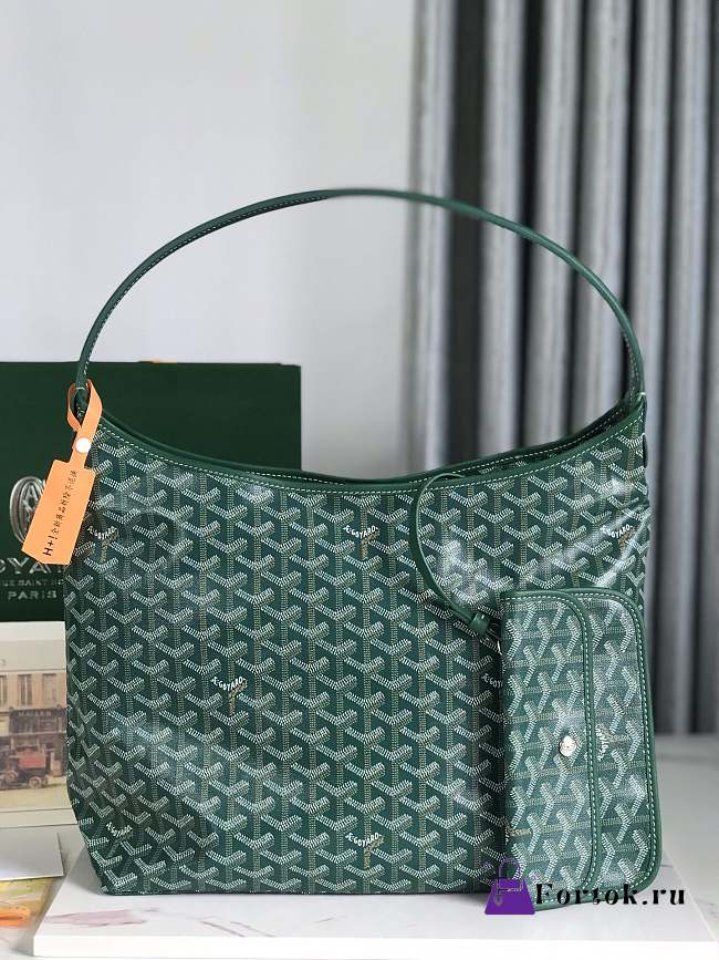 Fortok Goyard Hobo Bohème Hobo Bag Green 42×27×15cm - 1