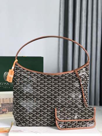 Fortok Goyard Hobo Bohème Hobo Bag Black & Brown 42×27×15cm