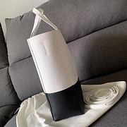 Fortok Celine White Small Bicolor Vertical Cabas Black 23×10×27cm - 5