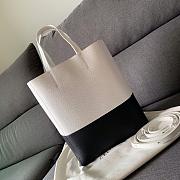Fortok Celine White Small Bicolor Vertical Cabas Black 23×10×27cm - 2