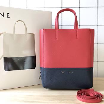 Fortok Celine Red Small Bicolor Vertical Cabas Black 23×10×27cm