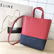 Fortok Celine Red Small Bicolor Vertical Cabas Black 23×10×27cm - 3