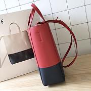 Fortok Celine Red Small Bicolor Vertical Cabas Black 23×10×27cm - 6