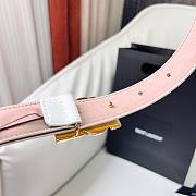 Fortok Saint Laurent Double-sided Calfskin Belt White Gold / Silver Buckle - 6