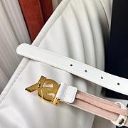 Fortok Saint Laurent Double-sided Calfskin Belt White Gold / Silver Buckle - 2