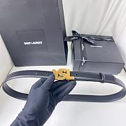 Fortok Saint Laurent Calfskin Belt Black Gold / Silver Buckle - 1