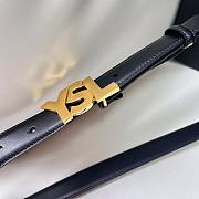 Fortok Saint Laurent Calfskin Belt Black Gold / Silver Buckle - 6