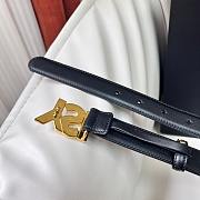 Fortok Saint Laurent Calfskin Belt Black Gold / Silver Buckle - 2