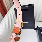 Fortok Saint Laurent Double-sided Calfskin Belt Brown Gold Buckle - 3