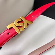Fortok Saint Laurent Double-sided Calfskin Belt Red Gold Buckle - 2