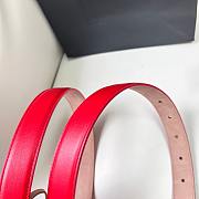 Fortok Saint Laurent Double-sided Calfskin Belt Red Gold Buckle - 4