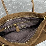 Fortok Prada Medium Suede Handbag Brown 6971 32x15x13cm - 4