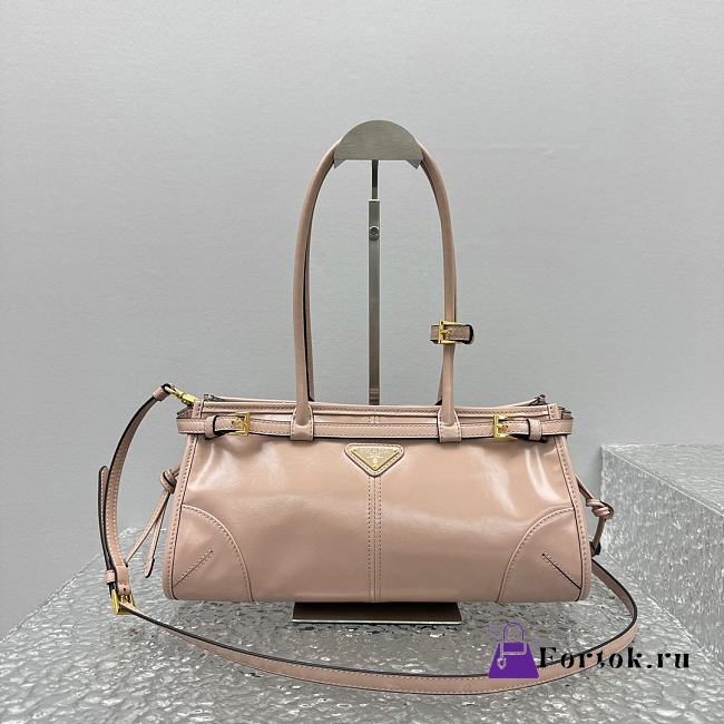 Fortok Prada Pink Medium Leather Handbag 6971 32x15x13cm - 1