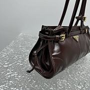 Fortok Prada Dark Brown Medium Leather Handbag 6971 32x15x13cm - 5