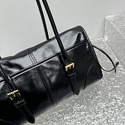 Fortok Prada Medium Leather Shoulder Bag Black 6974 31x19x14cm - 3