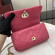 Fortok Gucci GG Milano Mini Top Handle Bag Pink GG Puffy Leather 806017 21x12.5x4.6cm - 2