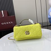 Fortok Gucci GG Milano Mini Top Handle Bag Bright Green GG Puffy Leather 806017 21x12.5x4.6cm - 1