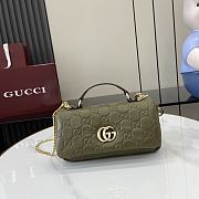 Fortok Gucci GG Milano Mini Top Handle Bag Green GG Puffy Leather 806017 21x12.5x4.6cm - 1