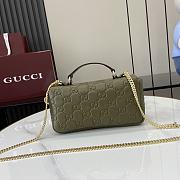 Fortok Gucci GG Milano Mini Top Handle Bag Green GG Puffy Leather 806017 21x12.5x4.6cm - 6