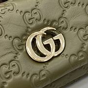 Fortok Gucci GG Milano Mini Top Handle Bag Green GG Puffy Leather 806017 21x12.5x4.6cm - 4