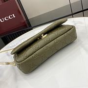 Fortok Gucci GG Milano Mini Top Handle Bag Green GG Puffy Leather 806017 21x12.5x4.6cm - 3