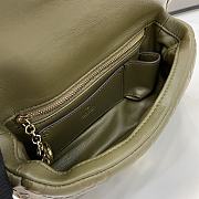 Fortok Gucci GG Milano Mini Top Handle Bag Green GG Puffy Leather 806017 21x12.5x4.6cm - 2