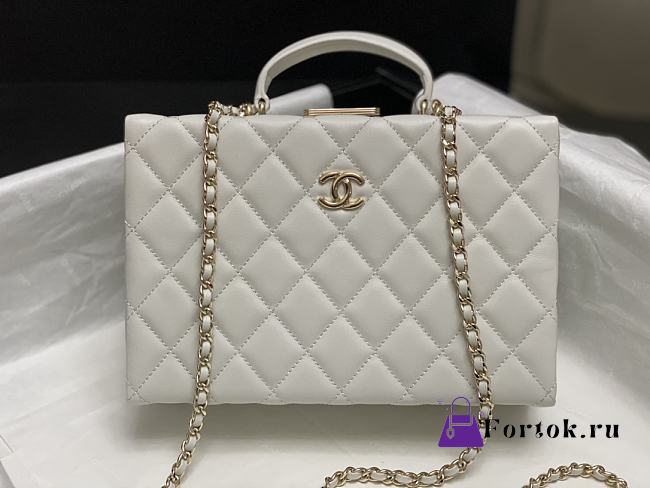 Fortok Chanel 24K Box Bag White AS5168 15×22×7.5cm - 1