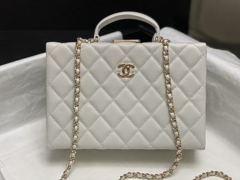 Fortok Chanel 24K Box Bag White AS5168 15×22×7.5cm
