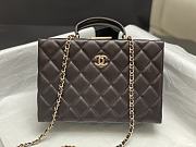 Fortok Chanel 24K Box Bag Dark Brown AS5168 15×22×7.5cm - 1