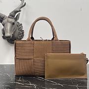 Fortok Bottega Veneta Arco Suede Tote Bag Brown 8001 34x13x21cm - 6