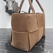 Fortok Bottega Veneta Arco Suede Tote Bag Brown 8001 34x13x21cm - 4