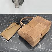Fortok Bottega Veneta Arco Suede Tote Bag Brown 8001 34x13x21cm - 3