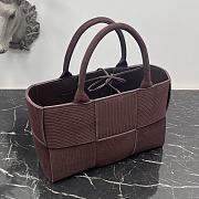 Fortok Bottega Veneta Arco Suede Tote Bag Dark Brown 8001 34x13x21cm - 5