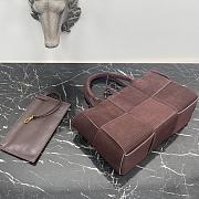 Fortok Bottega Veneta Arco Suede Tote Bag Dark Brown 8001 34x13x21cm - 3